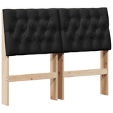 Upholstered Headboard Black 120 cm Solid Pine Wood 879351