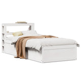 Bed Frame with Headboard White 75x190 cm Small Single Solid Wood Pine 3306367