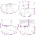 8 Piece Garden Lounge Set White Solid Wood Pine 3216941