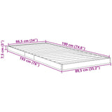 Floor Bed Frame Artisan Oak 90 x 190 cm Engineered Wood 893531