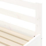 Daybed with Trundle without Mattress White 90x190 cm Single Solid Wood 836154