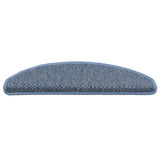 Stair Mat Set of 15 Blue 89% polypropylene, 5% polyester, 6% cotton 326874