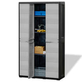 Garden Storage Cabinet with 4 Shelves Black and Grey 43701