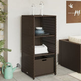Garden Storage Cabinet Brown 50x55x115 cm Poly Rattan 365548