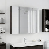 Bathroom Mirror Cabinet with Shelf Black Oak 80 x 14.5 x 70 cm 889104
