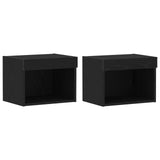 TV Cabinet Set Wall-mounted 8 pcs Black oak Engineered wood 3334388
