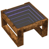Coffee Table with Infinity LED Smoked Oak 50x53x30 cm 847627