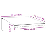 Manual Retractable Awning with LEDs Brown 400x350 cm 3215404
