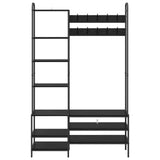 Coat Stand with Shoes Bench Black Oak 120.5 x 34 x 190 cm 8012038