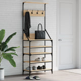 Clothes Rack with Shoe Storage Sonoma Oak 70x34x184 cm 837873