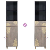 Bathroom Cabinet Grey 38 x 33 x 160 cm Solid Mango Wood 4018794