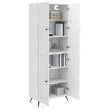 Cabinet Set 2 pcs High Gloss White Engineered Wood 3416866