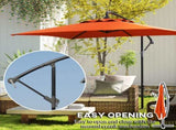 3 Cantilever Overhanging Parasol, with Cross Base - Orange T3398P323891