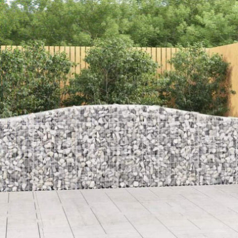 Arched Gabion Baskets 10 pcs 400x30x80/100 cm Galvanised Iron 3145821