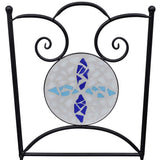 Garden Chair Set of 2 Blue and White Powder-coated iron and ceramic 41531