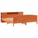 Bookcase Bed without Mattress Wax Brown 180x200cm Solid Wood Pine 3323058