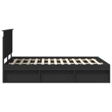 Bed Frame with Headboard Black 135 x 190 cm Solid Pine Wood 3411020
