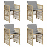 Garden Chairs with Cushions 4 pcs Mix Beige Poly Rattan 364972