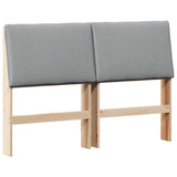 Upholstered Headboard Light Grey 150 cm Solid Pine Wood 879279