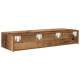 ZNTS Wall Shelf with Drawers Old Wood 100x36x19 cm Engineered Wood 859993