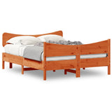 Bed Frame without Mattress Wax Brown 140x200 cm Solid Wood Pine 3216383