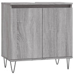 ZNTS 3 Piece Bathroom Cabinet Set Grey Sonoma Engineered Wood 3187795