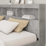 Storage Headboard Concrete Grey 200 cm Engineered Wood 3335472