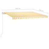 Manual Retractable Awning with LED 450x350 cm Yellow and White 3069003