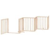 Dog Gate with Door Foldable 15 Panels 750 cm Poplar Wood 3155531