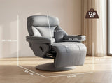 Upholstered Reclining Armchair, Manual Recliner Chair with Footrest and Adjustable Backrest, Grey T3398P548742