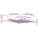 Bed Frame White 150 x 200 cm Wood 872396
