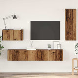 Wall TV Cabinet Wall-mounted 4 pcs Old Wood Engineered Wood 3393465