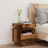 Bedside Cabinet with LED Lights Old Wood 40x39x48.5 cm 857658