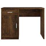 Desk with Drawer&Cabinet Smoked Oak 100x40x73 cm Engineered Wood 342656