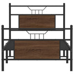 Bed Frame without Mattress Brown Oak 75x190 cm Small Single Engineered Wood 4106849