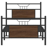 Bed Frame without Mattress Brown Oak 75x190 cm Small Single Engineered Wood 4106849