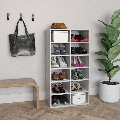 Shoe Rack Concrete Grey 54x34x100.5 cm Engineered Wood 800400