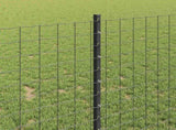 Embedded Fence Post 11 pcs Grey 140 cm Powder-Coated Steel 42006281
