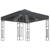 Gazebo with LED String Lights 3x3 m Anthracite Fabric 3070327