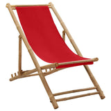 313020 Deck Chair Bamboo and Canvas Red
