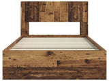 Bed Frame with Storage and Headboard Old Wood 90 x 190 cm 3414265