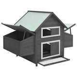 Chicken Coop Grey and White 150x96x110 cm Solid Firwood 171460