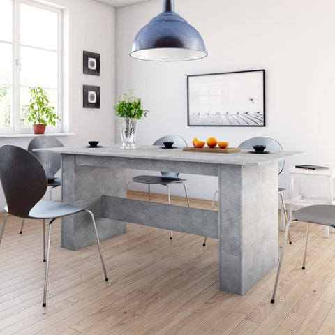 ZNTS Dining Table Concrete Grey 180x90x76 cm Engineered Wood 800472