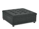 Square Storage Ottoman, Small Space Furniture, Home Decor.Dark Grey W5770P503280