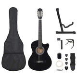 70133 12 Piece Western Classical Guitar Set with 6 Strings Black 38