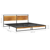 Bed Frame Black Powder-coated metal, melamine coated MDF 324868