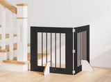 Dog Gate with Stands 2 pcs Black Oak 60 x 80 cm Engineered Wood 892091