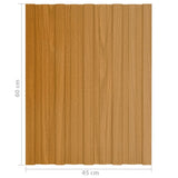 Roof Panels 36 pcs Galvanised Steel Light Wood 60x45 cm 317196