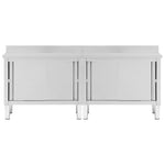 ZNTS Work Tables with Sliding Doors 2pcs 240x50xcm Stainless Steel 3055903