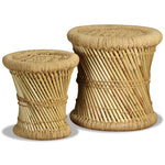 Stools 2 pcs Bamboo and Jute 244221